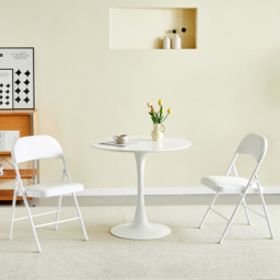 Set of 2 White Padded Folding Metal Dining Chairs - MCC - Wilko - thumbnail 6
