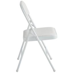 Set of 2 White Padded Folding Metal Dining Chairs - MCC - Wilko - thumbnail 5