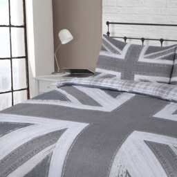 Velosso EasyCare Single Grey Union Jack Reversible Duvet Set - Serene - Wilko - thumbnail 4