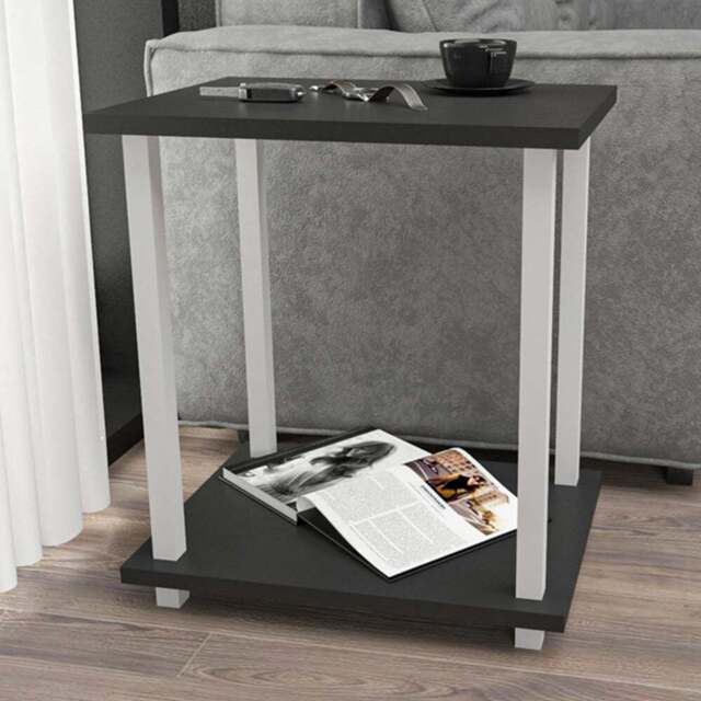 Decorotika Gurnee White and Anthracite Side Table - Size: 48 x 45 x 35cm - Multi - Wilko - image 1