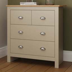 GFW Lancaster 4 Drawer Cream Chest of Drawers - Wilko - thumbnail 1