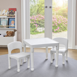 Liberty House Toys Kids White Plastic Table and 2 Chairs Set - Size: 43 x 51 x 51cm - Wilko - thumbnail 5