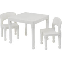 Liberty House Toys Kids White Plastic Table and 2 Chairs Set - Size: 43 x 51 x 51cm - Wilko - thumbnail 3