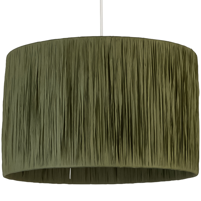 Lighting Collection Castell Sage Green Raffia Ceiling Lamp Shade - Size: 24 x 36 x 36cm - Wilko - image 1