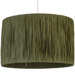 Lighting Collection Castell Sage Green Raffia Ceiling Lamp Shade - Size: 24 x 36 x 36cm - Wilko - thumbnail 1