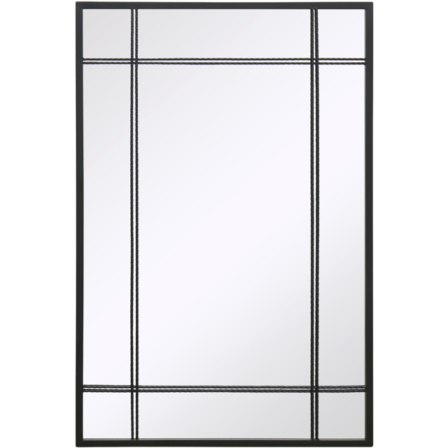 Charles Bentley Helsinki Black Rectangular Outdoor Wall Mirror 120 x 80cm - Size: 3 x 120 x 80cm - Wilko - image 1