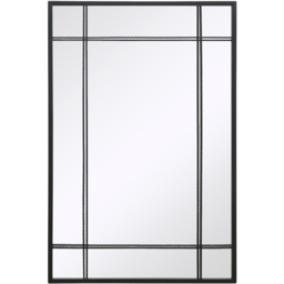Charles Bentley Helsinki Black Rectangular Outdoor Wall Mirror 120 x 80cm - Size: 3 x 120 x 80cm - Wilko - thumbnail 1