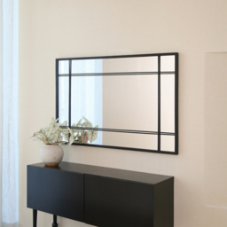 Charles Bentley Helsinki Black Rectangular Outdoor Wall Mirror 120 x 80cm - Size: 3 x 120 x 80cm - Wilko - thumbnail 7