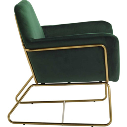 Charles Green and Gold Velvet Armchair - Size: Single - LPD Home - Wilko - thumbnail 5