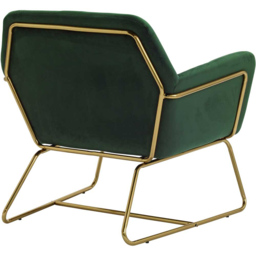 Charles Green and Gold Velvet Armchair - Size: Single - LPD Home - Wilko - thumbnail 6