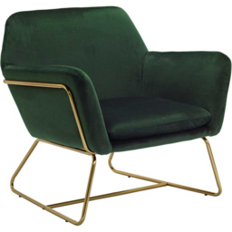 Charles Green and Gold Velvet Armchair - Size: Single - LPD Home - Wilko - thumbnail 4