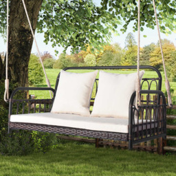 Costway 2 Seater White Garden Swing Chair - Wilko