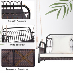 Costway 2 Seater White Garden Swing Chair - Wilko - thumbnail 7