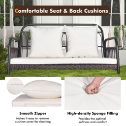 Costway 2 Seater White Garden Swing Chair - Wilko - thumbnail 4