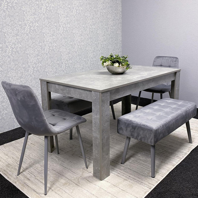 Kosy Koala 4 Seater Stone Dining Set Grey - Wilko - image 1