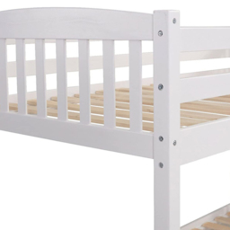 Portland White Wooden Bunk Bed with 2 Mattress - Size: Single - Wilko - thumbnail 3