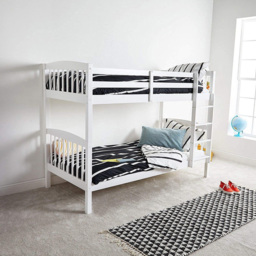 Portland White Wooden Bunk Bed with 2 Mattress - Size: Single - Wilko - thumbnail 6