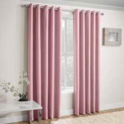 Enhanced Living Vogue Blush Thermal Blackout Eyelet Readymade Curtains 229 x 229cm - Pink - Wilko
