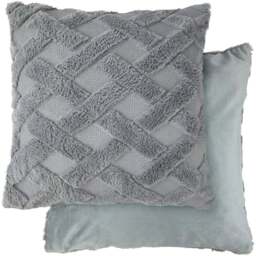 Serene Newton Cross Hatch Silver Soft Touch Cushion Cover - Size: 43 x 43cm - Wilko