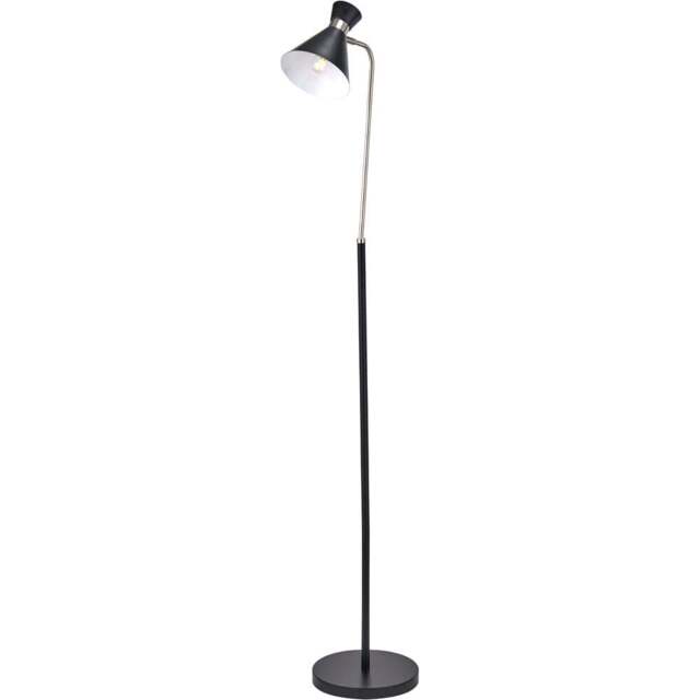 Pacific Lifestyle Benedict Black and Brushed Silver Metal Floor Lamp - Wilko - image 1