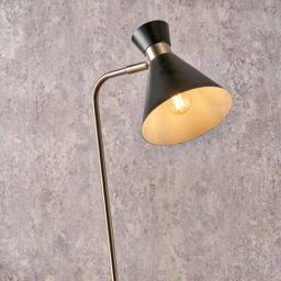 Pacific Lifestyle Benedict Black and Brushed Silver Metal Floor Lamp - Wilko - thumbnail 4