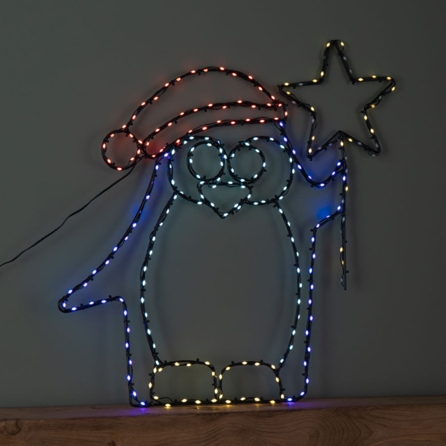 Premier FlexiBrights 221 Multicolour LED Light Up Christmas Penguin with Star 58cm - Size: 58 x 58 x 52cm - Multi-Coloured - Samuel Alexander - Wilko - image 1