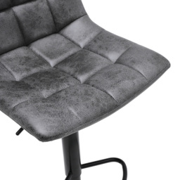 Living and Home Grey Adjustable Bar Stool Set of 2 - Black - Wilko - thumbnail 7