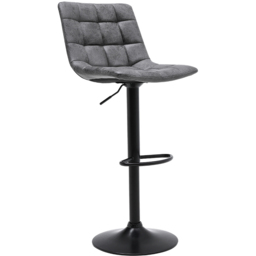 Living and Home Grey Adjustable Bar Stool Set of 2 - Black - Wilko - thumbnail 3
