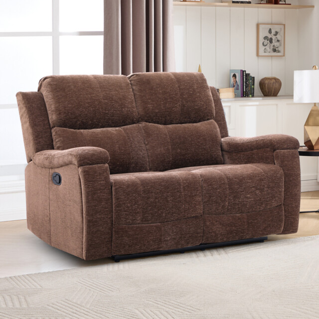 Ledbury 2 Seater Recliner Sofa Dark Brown - Wilko - image 1