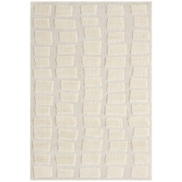 Desire Rugs Isabella Cream Embossed Cobble Rug 200 x 290cm - Wilko - image 1
