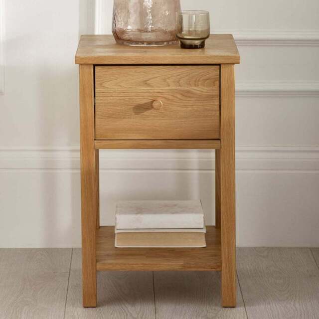 Julian Bowen Coxmoor Single Shelf Single Drawer Oak Bedside Table - Brown - Wilko - image 1