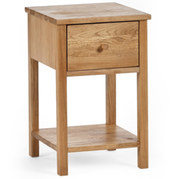 Julian Bowen Coxmoor Single Shelf Single Drawer Oak Bedside Table - Brown - Wilko - thumbnail 3