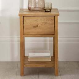 Julian Bowen Coxmoor Single Shelf Single Drawer Oak Bedside Table - Brown - Wilko - thumbnail 1