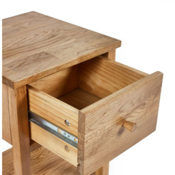 Julian Bowen Coxmoor Single Shelf Single Drawer Oak Bedside Table - Brown - Wilko - thumbnail 6
