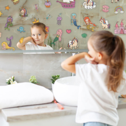 Walplus Magical Unicorns and Mermaids Double Sided Reusable Gel Window Sticker 28 Piece - Size: 0.3 x 35 x 50cm - Red - Wilko - thumbnail 5
