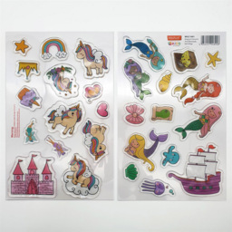 Walplus Magical Unicorns and Mermaids Double Sided Reusable Gel Window Sticker 28 Piece - Size: 0.3 x 35 x 50cm - Red - Wilko - thumbnail 3
