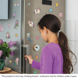 Walplus Magical Unicorns and Mermaids Double Sided Reusable Gel Window Sticker 28 Piece - Size: 0.3 x 35 x 50cm - Red - Wilko - thumbnail 6