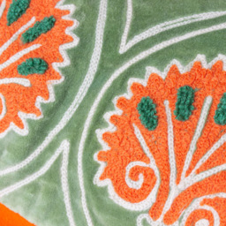 Paoletti Casa Peridot and Orange Embroidered Cushion - Size: 60 x 30cm - Multi - Wilko - thumbnail 5