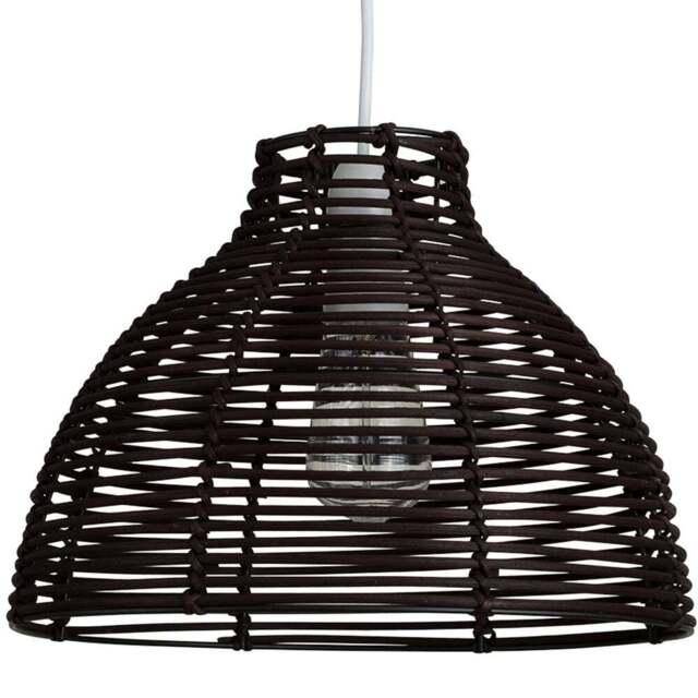 ValueLights Lobster Brown Pot Basket Weave Pendant Shade - Size: 23 x 31 x 31cm - Wilko - image 1