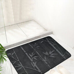 Bamboo Embossed Memory Foam Bath Mat Black - Wilko - thumbnail 3