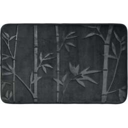 Bamboo Embossed Memory Foam Bath Mat Black - Wilko - thumbnail 1