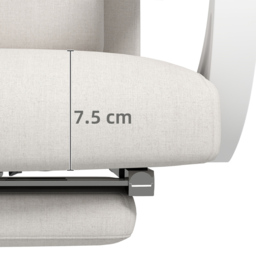 Portland White Height Adjustable Recliner Home Office Chair with Lumbar Support - Size: 127 x 68 x 62cm - Wilko - thumbnail 4