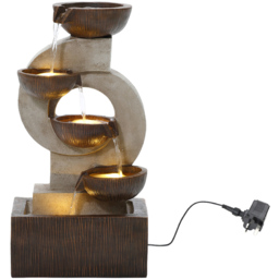 Charles Bentley Nile 4 Tier Stone and Bronze Cascading Water Feature with LEDs - Size: 59.5 x 25 x 31cm - Wilko - thumbnail 6