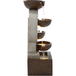 Charles Bentley Nile 4 Tier Stone and Bronze Cascading Water Feature with LEDs - Size: 59.5 x 25 x 31cm - Wilko - thumbnail 5