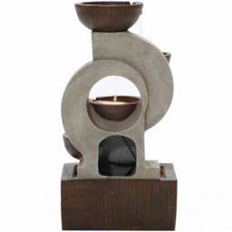 Charles Bentley Nile 4 Tier Stone and Bronze Cascading Water Feature with LEDs - Size: 59.5 x 25 x 31cm - Wilko - thumbnail 7