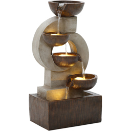 Charles Bentley Nile 4 Tier Stone and Bronze Cascading Water Feature with LEDs - Size: 59.5 x 25 x 31cm - Wilko - thumbnail 4