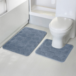 Velosso Cobla Blue Bath Mat Set - Size: 50 x 80 x 1cm - Wilko - thumbnail 3