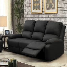Brooklyn 6 Seater Dark Grey Luxury Fabric Manual Recliner Sofa Set - Wilko - thumbnail 3