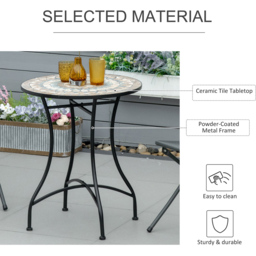 Outsunny Mosaic Round Bistro Table Green - Size: 71 x 60 x 60cm - Wilko - thumbnail 7