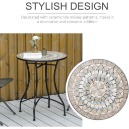 Outsunny Mosaic Round Bistro Table Green - Size: 71 x 60 x 60cm - Wilko - thumbnail 5